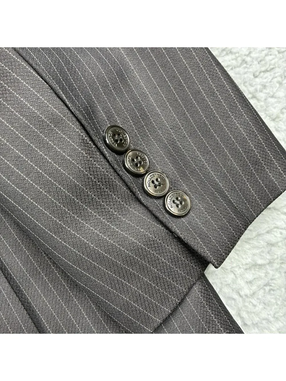 Versace Collection Wool Pinstripe Sport Coat Blazer Mens 50 / 40R Black 2 Button